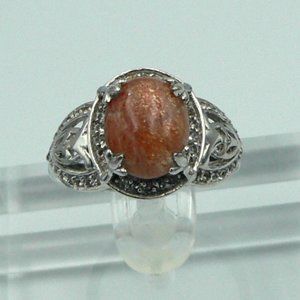 Sz 7 Genuine  Madras Sunstone (Ovl 2.75 ct) Ring   NWOT